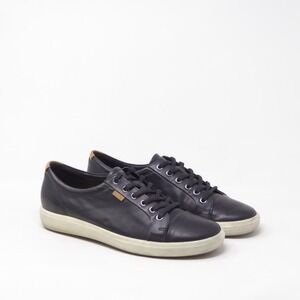 ECCO Mens Soft 7 Sneaker Black Leather Lace Up Low Top 42 EU / 8-8.5